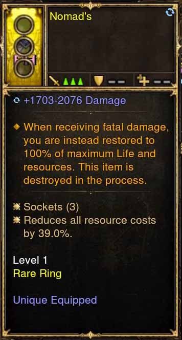 Level 1 Diablo 3 Immortal Modded Ring +39% RR (Unsocketed) Nomads - Diablo 3 Mods Store - Seasonal and non-seasonal - Modded Items and Gear for PlayStation 4, PlayStation 5, Nintendo Switch, and Xbox One