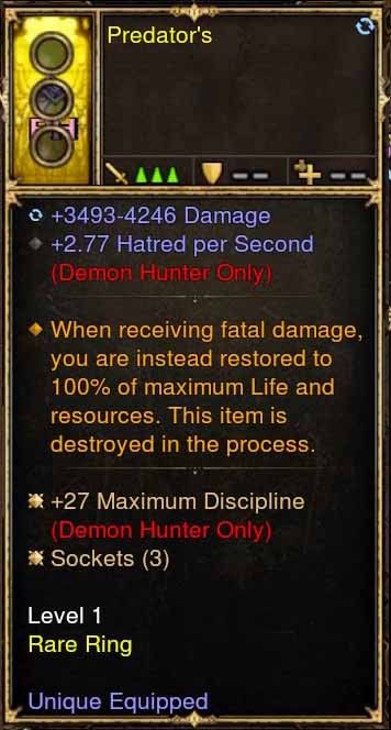 Level 1 Diablo 3 Immortal Modded Ring +27 Max Discipline, +2.77 Hatred Regen (Unsocketed) Predators Diablo 3 Mods ROS Seasonal and Non Seasonal Save Mod - Modded Items and Gear - Hacks - Cheats - Trainers for Playstation 4 - Playstation 5 - Nintendo Switch - Xbox One