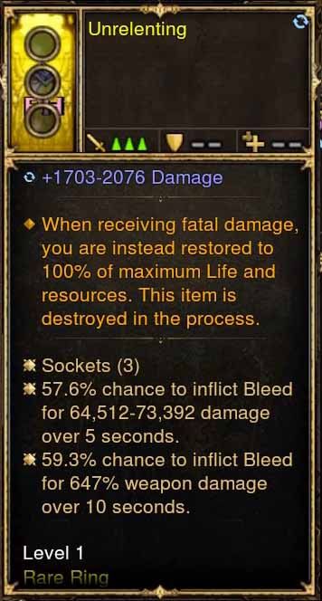 Level 1 Diablo 3 Immortal Modded Ring 57% + 59% Bleed Damage (Unsocketed) Unrelenting Diablo 3 Mods ROS Seasonal and Non Seasonal Save Mod - Modded Items and Gear - Hacks - Cheats - Trainers for Playstation 4 - Playstation 5 - Nintendo Switch - Xbox One