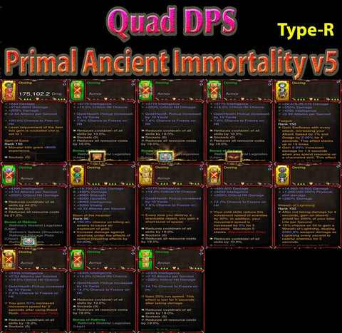 [Primal Ancient] [Quad DPS] 1-70 Immortality v5 Oozing Speed Necromancer 5/6 Rathma's Set-Diablo 3 Mods - Playstation 4, Xbox One, Nintendo Switch