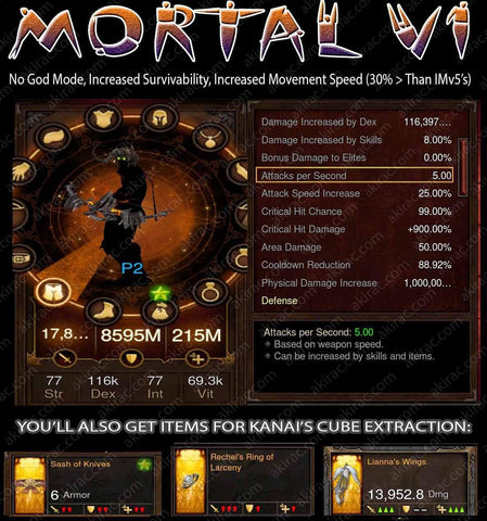 [Created 3/7/17] Mortality v1 Sin Shadow Mantle Demon Hunter #2 Speed STRAFE 40% Faster than V5's-Diablo 3 Mods - Playstation 4, Xbox One, Nintendo Switch