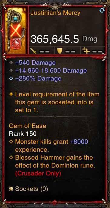 [Primal Ancient] 365k Actual DPS Justinians Mercy - Diablo 3 Mods Store - Seasonal and non-seasonal - Modded Items and Gear for PlayStation 4, PlayStation 5, Nintendo Switch, and Xbox One