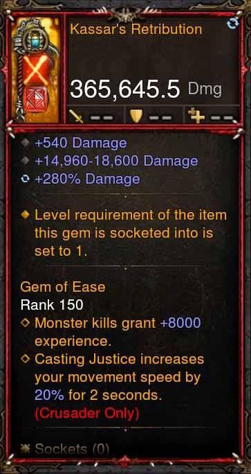 [Primal Ancient] 365k Actual DPS Kassars Retribution - Diablo 3 Mods Store - Seasonal and non-seasonal - Modded Items and Gear for PlayStation 4, PlayStation 5, Nintendo Switch, and Xbox One