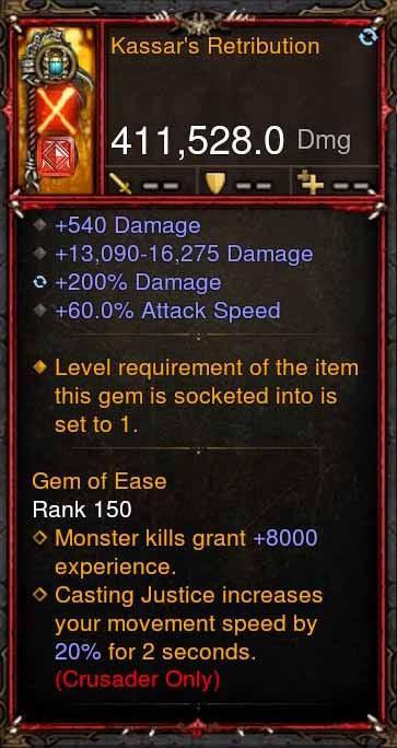 [Primal Ancient] 411k DPS Kassars Retribution - Diablo 3 Mods Store - Seasonal and non-seasonal - Modded Items and Gear for PlayStation 4, PlayStation 5, Nintendo Switch, and Xbox One