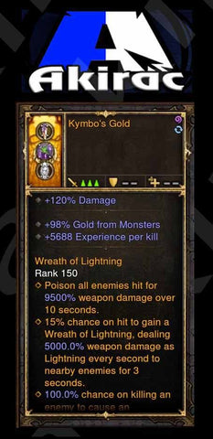 Level 1-70 Kymbo's Gold w/ EXP Modded Amulet-Diablo 3 Mods - Playstation 4, Xbox One, Nintendo Switch