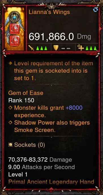 [Primal Ancient] 691k DPS Liannas Wings - Diablo 3 Mods Store - Seasonal and non-seasonal - Modded Items and Gear for PlayStation 4, PlayStation 5, Nintendo Switch, and Xbox One