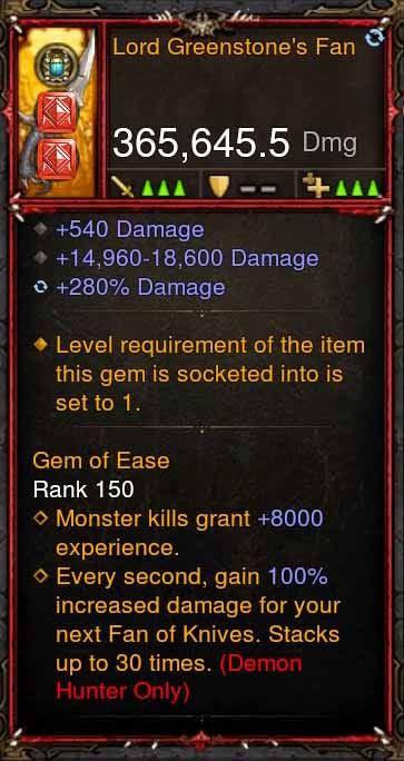 [Primal Ancient] 365k Actual DPS Lord Greenstones Fan - Diablo 3 Mods Store - Seasonal and non-seasonal - Modded Items and Gear for PlayStation 4, PlayStation 5, Nintendo Switch, and Xbox One