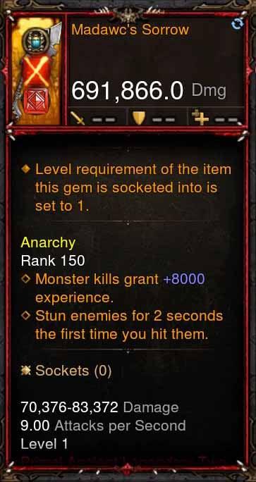 [Primal Ancient] 691k DPS Madawcs Sorrow - Diablo 3 Mods Store - Seasonal and non-seasonal - Modded Items and Gear for PlayStation 4, PlayStation 5, Nintendo Switch, and Xbox One