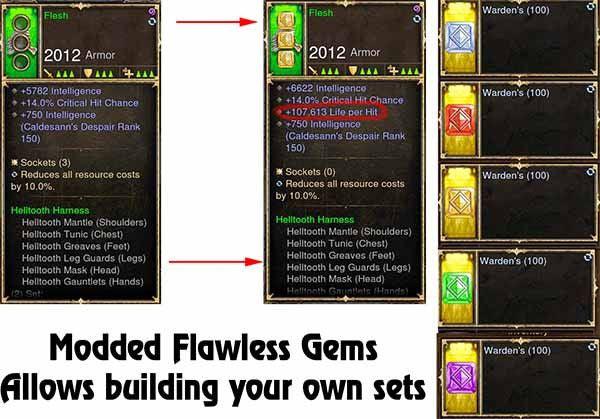 Modded Flawless Gems Variant Selector (Build your own Set) Diablo 3 Mods ROS Seasonal and Non Seasonal Save Mod - Modded Items and Gear - Hacks - Cheats - Trainers for Playstation 4 - Playstation 5 - Nintendo Switch - Xbox One