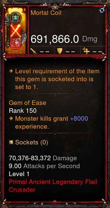 [Primal Ancient] 691k DPS Mortal Coil - Diablo 3 Mods Store - Seasonal and non-seasonal - Modded Items and Gear for PlayStation 4, PlayStation 5, Nintendo Switch, and Xbox One