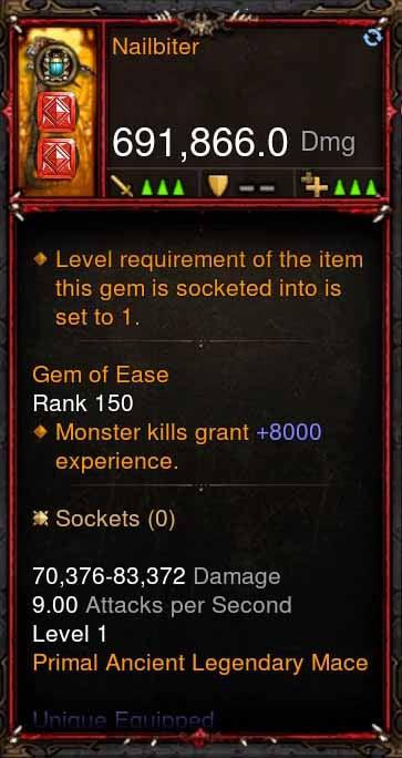 [Primal Ancient] 691k DPS Nailbiter - Diablo 3 Mods Store - Seasonal and non-seasonal - Modded Items and Gear for PlayStation 4, PlayStation 5, Nintendo Switch, and Xbox One