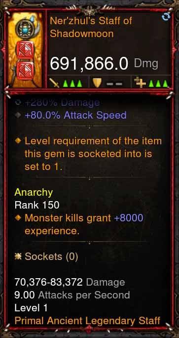 [Primal Ancient] 691k DPS Nerzhuls Staff of Shadowmoon Diablo 3 Mods ROS Seasonal and Non Seasonal Save Mod - Modded Items and Gear - Hacks - Cheats - Trainers for Playstation 4 - Playstation 5 - Nintendo Switch - Xbox One