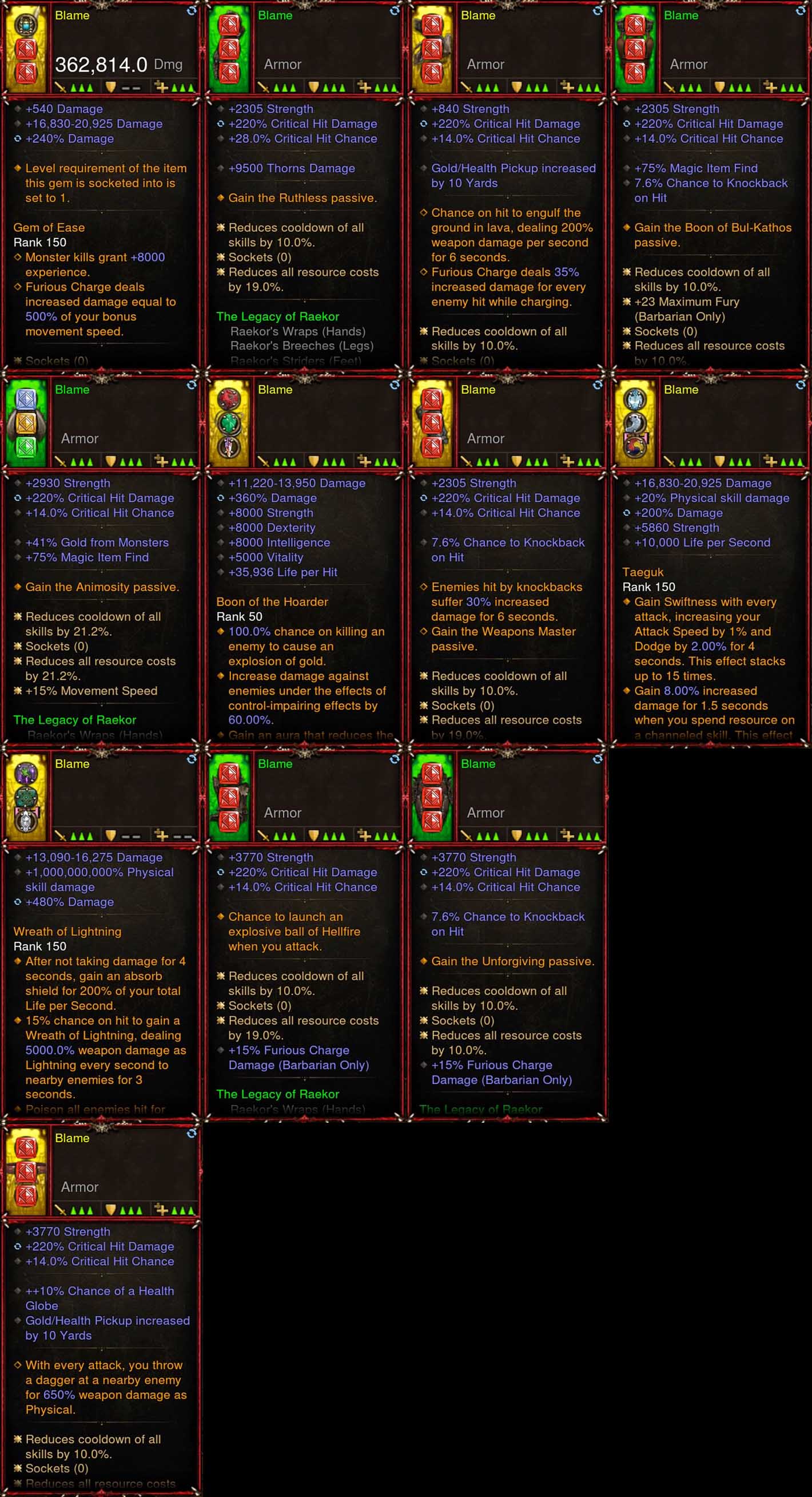 [Primal Ancient] 1-70 Raekor Barbarian Set Blame for gRift 150 #B8 ...
