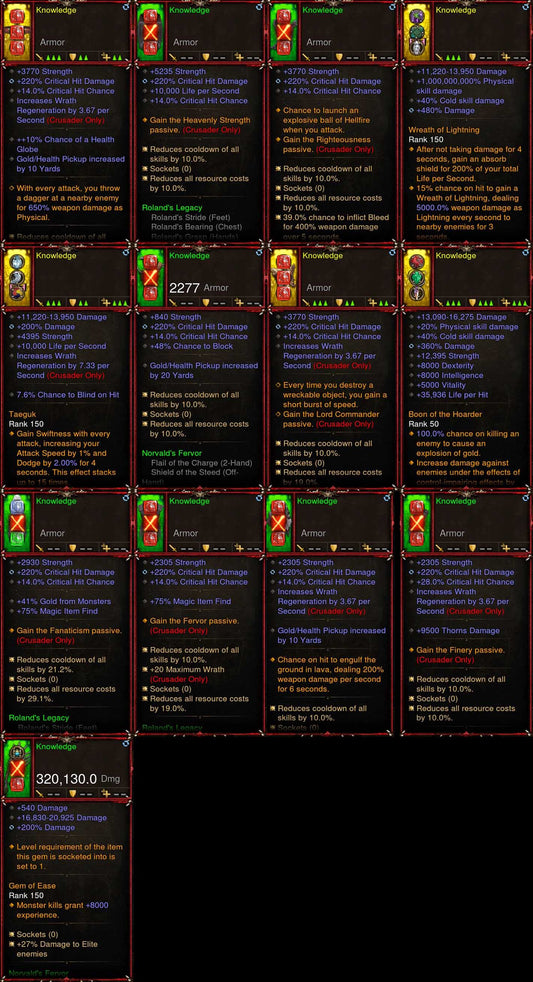 [Primal Ancient] 1-70 Roland Crusader Set for gRift 150 Knowledge Diablo 3 Mods ROS Seasonal and Non Seasonal Save Mod - Modded Items and Gear - Hacks - Cheats - Trainers for Playstation 4 - Playstation 5 - Nintendo Switch - Xbox One