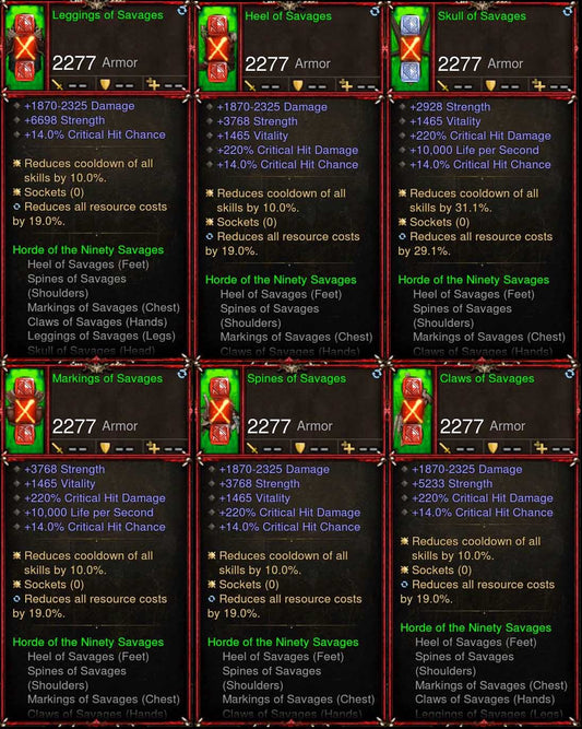 [Primal Ancient] 6x Piece Patch 2.6.8 Savages Barbarian Set Diablo 3 Mods ROS Seasonal and Non Seasonal Save Mod - Modded Items and Gear - Hacks - Cheats - Trainers for Playstation 4 - Playstation 5 - Nintendo Switch - Xbox One
