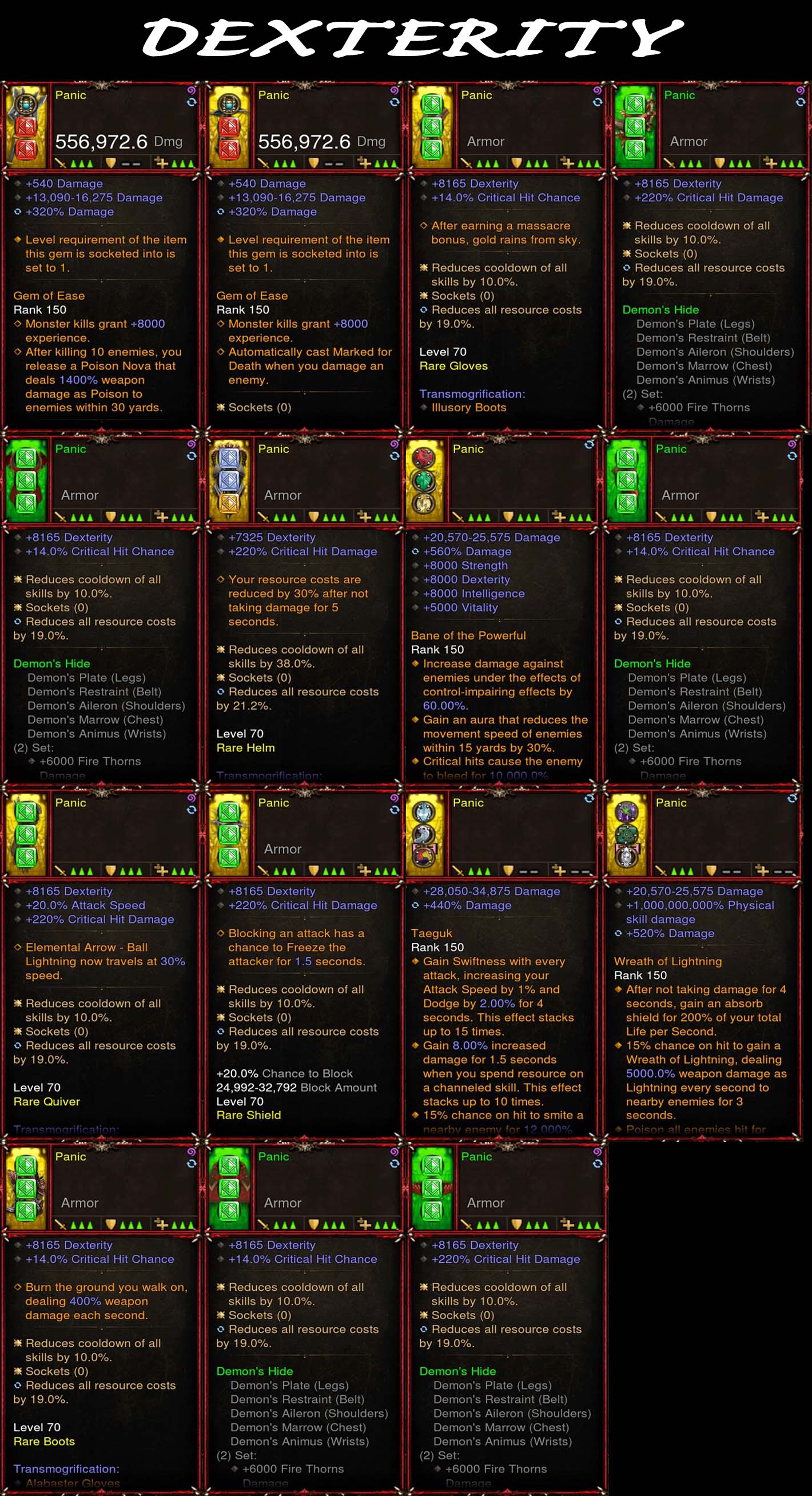 [Primal Ancient][Quad DPS] Demon Hide Set Panic For gRift 150 Diablo 3 Mods ROS Seasonal and Non Seasonal Save Mod - Modded Items and Gear - Hacks - Cheats - Trainers for Playstation 4 - Playstation 5 - Nintendo Switch - Xbox One