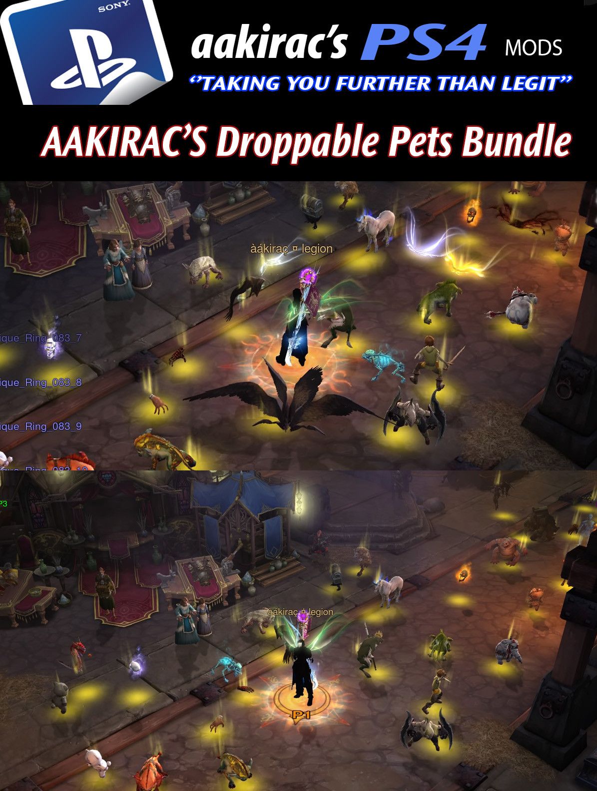 25x Random Picked Droppable Pets Diablo 3 Mods ROS Seasonal and Non Seasonal Save Mod - Modded Items and Gear - Hacks - Cheats - Trainers for Playstation 4 - Playstation 5 - Nintendo Switch - Xbox One