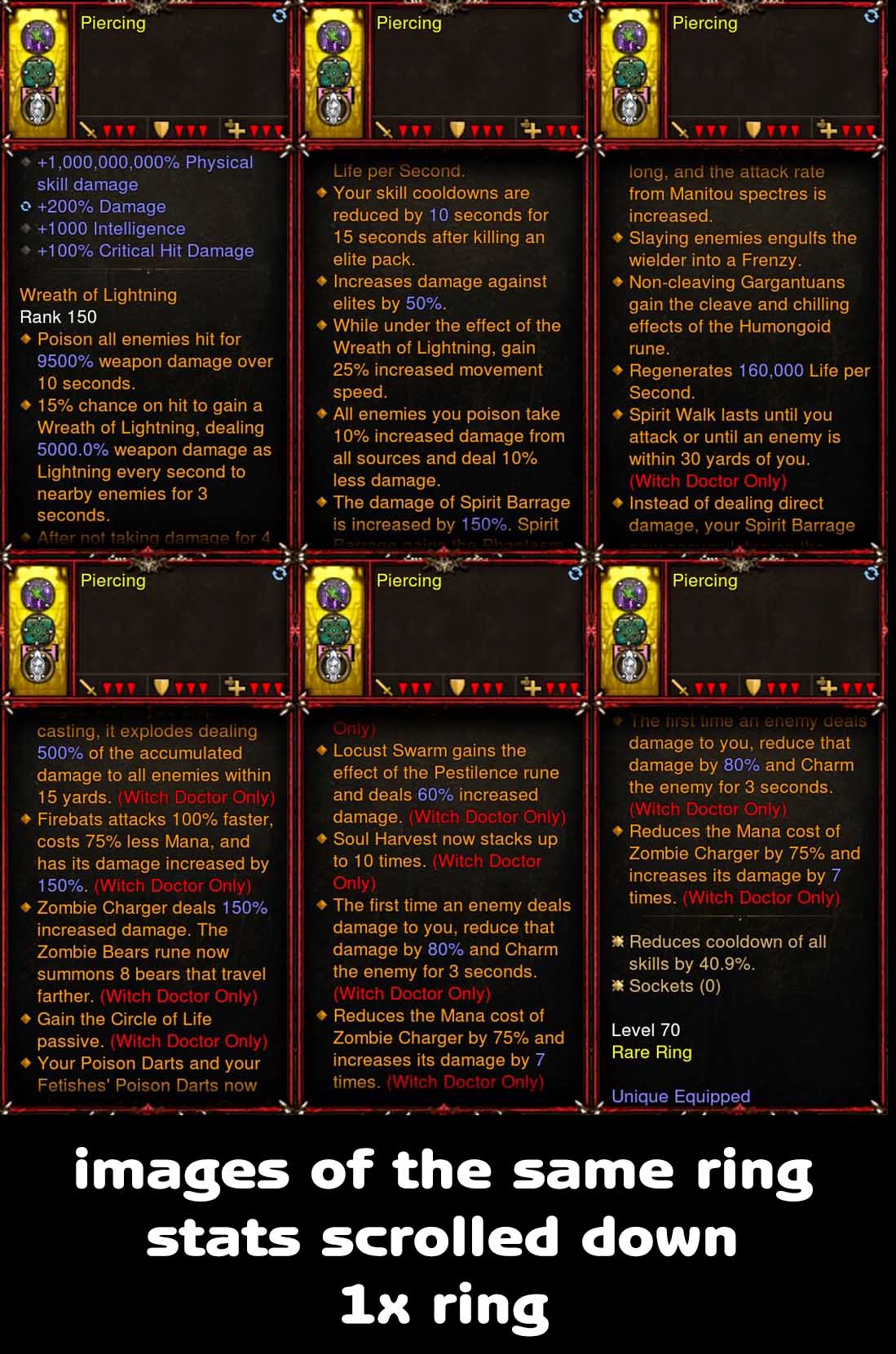 [Primal-Ethereal Infused] Legendary Affixes 100000000% Ring for Witch Doctor Piercing Diablo 3 Mods ROS Seasonal and Non Seasonal Save Mod - Modded Items and Gear - Hacks - Cheats - Trainers for Playstation 4 - Playstation 5 - Nintendo Switch - Xbox One