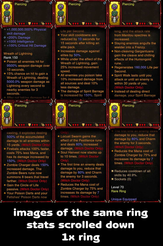 [Primal-Ethereal Infused] Legendary Affixes 100000000% Ring for Witch Doctor Piercing-Modded Sets-Diablo 3 Mods ROS-Akirac Diablo 3 Mods Seasonal and Non Seasonal Save Mod - Modded Items and Sets Hacks - Cheats - Trainer - Editor for Playstation 4-Playstation 5-Nintendo Switch-Xbox One