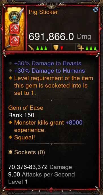 [Primal Ancient] 691k DPS Pig Sticker - Diablo 3 Mods Store - Seasonal and non-seasonal - Modded Items and Gear for PlayStation 4, PlayStation 5, Nintendo Switch, and Xbox One