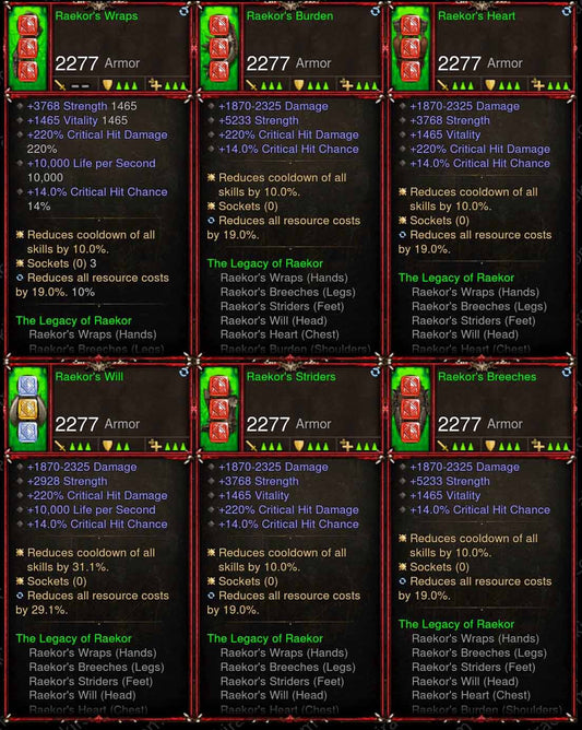 [Primal Ancient] 6x Raekors Barbarian Set Diablo 3 Mods ROS Seasonal and Non Seasonal Save Mod - Modded Items and Gear - Hacks - Cheats - Trainers for Playstation 4 - Playstation 5 - Nintendo Switch - Xbox One
