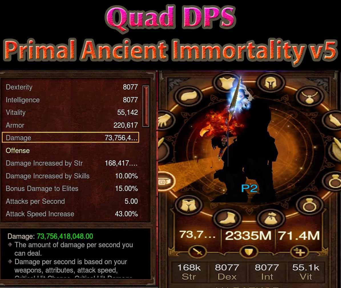 [Primal Ancient] [Quad DPS] Diablo 3 Immortal v5 Raekors Barbarian Shi ...