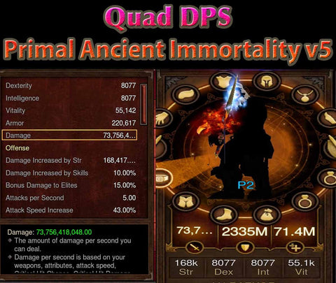 [Primal Ancient] [Quad DPS] Immortality v5 Raekors Barbarian Shiv-Diablo 3 Mods - Playstation 4, Xbox One, Nintendo Switch
