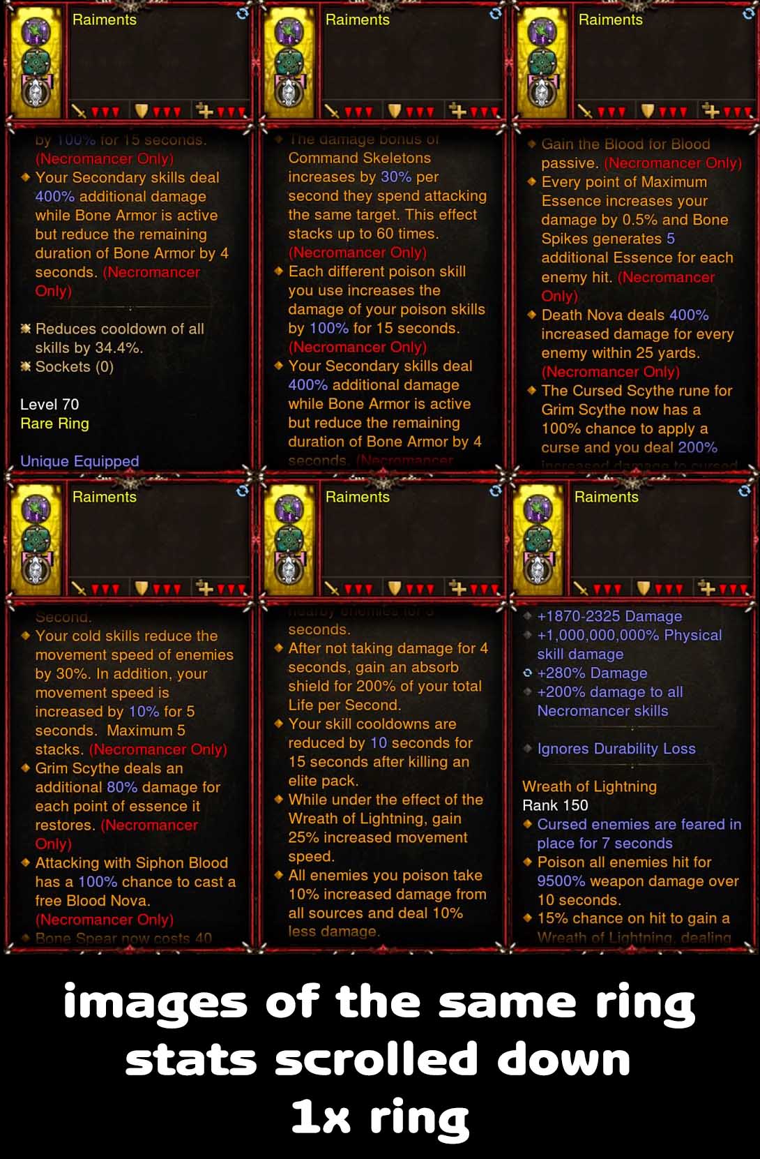[Primal-Ethereal Infused] Legendary Affixes 100000000% Ring for Necromancer Raiments Diablo 3 Mods ROS Seasonal and Non Seasonal Save Mod - Modded Items and Gear - Hacks - Cheats - Trainers for Playstation 4 - Playstation 5 - Nintendo Switch - Xbox One