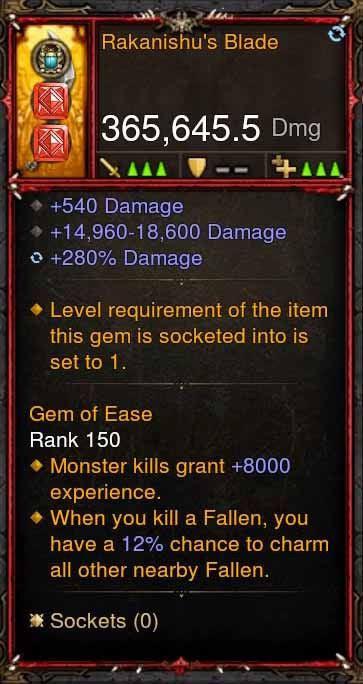 [Primal Ancient] 365k Actual DPS Rakanishus Blade - Diablo 3 Mods Store - Seasonal and non-seasonal - Modded Items and Gear for PlayStation 4, PlayStation 5, Nintendo Switch, and Xbox One