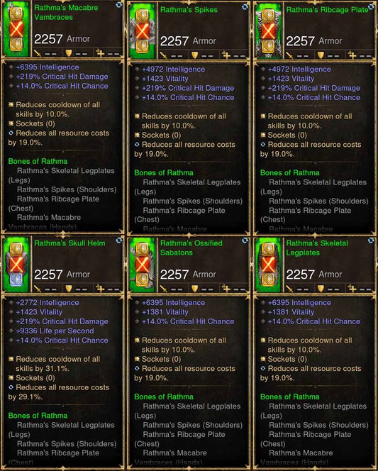 6x Piece Rathma's Necromancer Set Diablo 3 Mods ROS Seasonal and Non Seasonal Save Mod - Modded Items and Gear - Hacks - Cheats - Trainers for Playstation 4 - Playstation 5 - Nintendo Switch - Xbox One