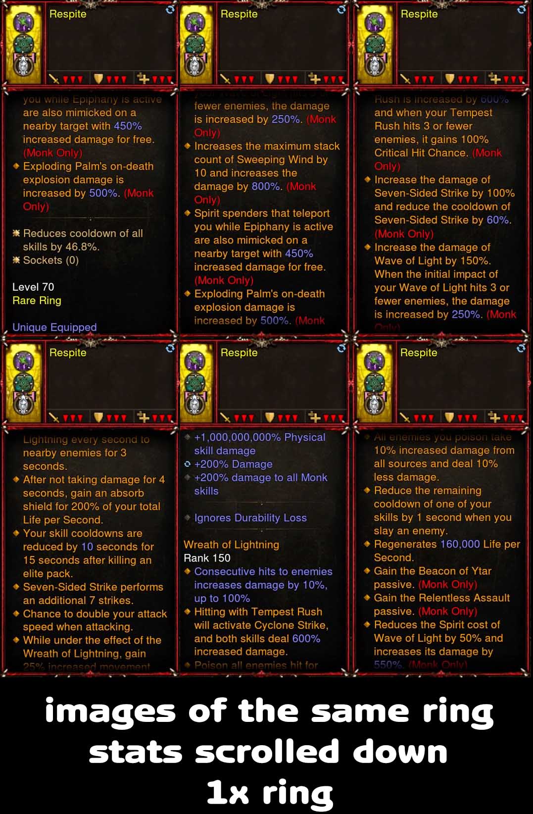 [Primal-Ethereal Infused] Legendary Affixes 100000000% Ring for Monk Respite Diablo 3 Mods ROS Seasonal and Non Seasonal Save Mod - Modded Items and Gear - Hacks - Cheats - Trainers for Playstation 4 - Playstation 5 - Nintendo Switch - Xbox One