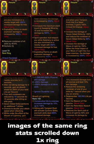 [Primal-Ethereal Infused] Legendary Affixes 100000000% Ring for Monk Respite-Modded Sets-Diablo 3 Mods ROS-Akirac Diablo 3 Mods Seasonal and Non Seasonal Save Mod - Modded Items and Sets Hacks - Cheats - Trainer - Editor for Playstation 4-Playstation 5-Nintendo Switch-Xbox One