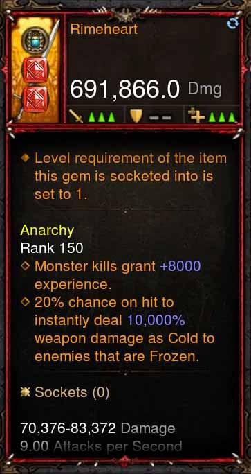 [Primal Ancient] 691k DPS Rimeheart - Diablo 3 Mods Store - Seasonal and non-seasonal - Modded Items and Gear for PlayStation 4, PlayStation 5, Nintendo Switch, and Xbox One