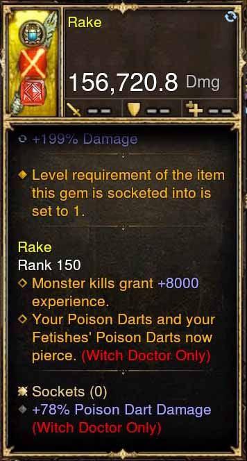 Rake Modded Weapon Dagger of Darts +78% Poison Dart Damage Diablo 3 Mods ROS Seasonal and Non Seasonal Save Mod - Modded Items and Gear - Hacks - Cheats - Trainers for Playstation 4 - Playstation 5 - Nintendo Switch - Xbox One