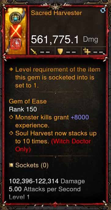 [Primal Ancient] 561k Actual DPS Sacred Harvester Diablo 3 Mods ROS Seasonal and Non Seasonal Save Mod - Modded Items and Gear - Hacks - Cheats - Trainers for Playstation 4 - Playstation 5 - Nintendo Switch - Xbox One