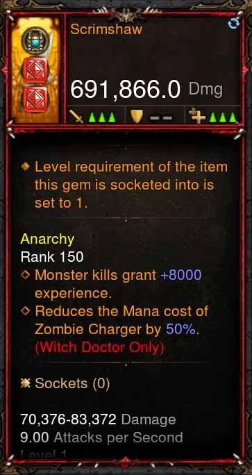 [Primal Ancient] 691k DPS Scrimshaw - Diablo 3 Mods Store - Seasonal and non-seasonal - Modded Items and Gear for PlayStation 4, PlayStation 5, Nintendo Switch, and Xbox One