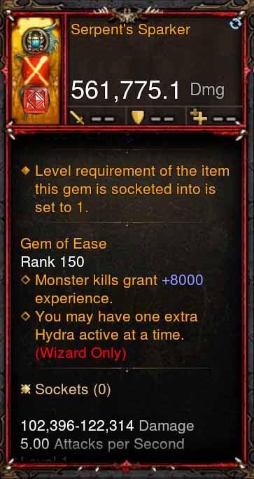 [Primal Ancient] 561k Actual DPS Serpents Sparker - Diablo 3 Mods Store - Seasonal and non-seasonal - Modded Items and Gear for PlayStation 4, PlayStation 5, Nintendo Switch, and Xbox One