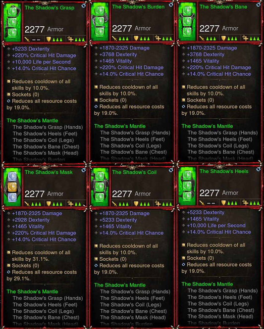 [Primal Ancient] 6x Shadow Mantle Demon Hunter Set Diablo 3 Mods ROS Seasonal and Non Seasonal Save Mod - Modded Items and Gear - Hacks - Cheats - Trainers for Playstation 4 - Playstation 5 - Nintendo Switch - Xbox One