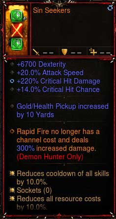 [Primal Ancient] 1-70 2.6.6 Sin Seekers Demon Hunter Quiver Diablo 3 Mods ROS Seasonal and Non Seasonal Save Mod - Modded Items and Gear - Hacks - Cheats - Trainers for Playstation 4 - Playstation 5 - Nintendo Switch - Xbox One