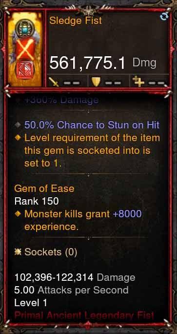 [Primal Ancient] 561k Actual DPS Sledge Fist - Diablo 3 Mods Store - Seasonal and non-seasonal - Modded Items and Gear for PlayStation 4, PlayStation 5, Nintendo Switch, and Xbox One