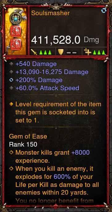 [Primal Ancient] 411k DPS Soulsmasher - Diablo 3 Mods Store - Seasonal and non-seasonal - Modded Items and Gear for PlayStation 4, PlayStation 5, Nintendo Switch, and Xbox One