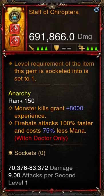 [Primal Ancient] 691k DPS Staff of Chiroptera Diablo 3 Mods ROS Seasonal and Non Seasonal Save Mod - Modded Items and Gear - Hacks - Cheats - Trainers for Playstation 4 - Playstation 5 - Nintendo Switch - Xbox One