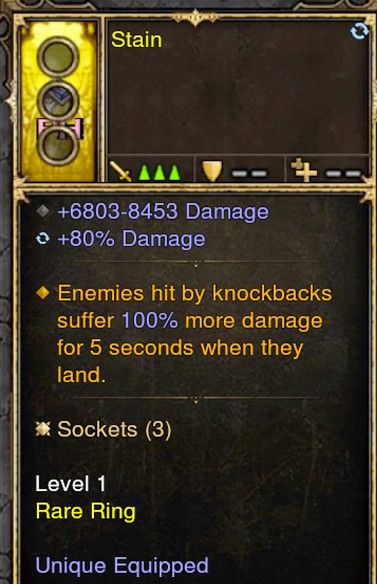 Knockback increases damage by 100% Modded Ring (Unsocketed) Stain Diablo 3 Mods ROS Seasonal and Non Seasonal Save Mod - Modded Items and Gear - Hacks - Cheats - Trainers for Playstation 4 - Playstation 5 - Nintendo Switch - Xbox One