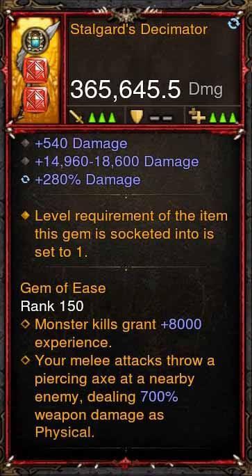 [Primal Ancient] 365k Actual DPS Stalgards Decimator - Diablo 3 Mods Store - Seasonal and non-seasonal - Modded Items and Gear for PlayStation 4, PlayStation 5, Nintendo Switch, and Xbox One