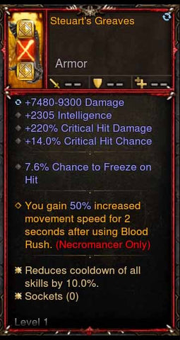 [Primal Ancient] [QUAD DPS] 1-70 Steuarts Greaves Modded Necromancer Boots-Diablo 3 Mods - Playstation 4, Xbox One, Nintendo Switch
