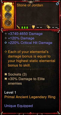[Primal Ancient] 2.6.9 Stone of Jordan Ring-Armor-Diablo 3 Mods ROS-Akirac Diablo 3 Mods Seasonal and Non Seasonal Save Mod - Modded Items and Sets Hacks - Cheats - Trainer - Editor for Playstation 4-Playstation 5-Nintendo Switch-Xbox One