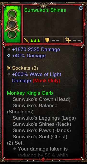 [Primal Ancient] [QUAD DPS] Sunwuko's Shines Amulet, 600% Wave of Light Damage Diablo 3 Mods ROS Seasonal and Non Seasonal Save Mod - Modded Items and Gear - Hacks - Cheats - Trainers for Playstation 4 - Playstation 5 - Nintendo Switch - Xbox One