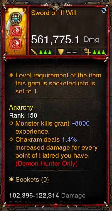 [Primal Ancient] 561k Actual DPS Sword of Ill Will Diablo 3 Mods ROS Seasonal and Non Seasonal Save Mod - Modded Items and Gear - Hacks - Cheats - Trainers for Playstation 4 - Playstation 5 - Nintendo Switch - Xbox One