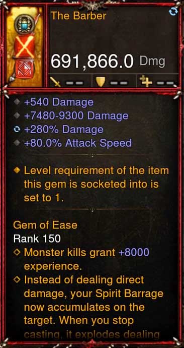 [Primal Ancient] 691k DPS 2.6.8 The Barber Diablo 3 Mods ROS Seasonal and Non Seasonal Save Mod - Modded Items and Gear - Hacks - Cheats - Trainers for Playstation 4 - Playstation 5 - Nintendo Switch - Xbox One