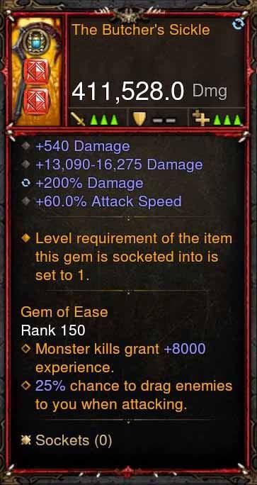 [Primal Ancient] 411k DPS The Butchers Sickle Diablo 3 Mods ROS Seasonal and Non Seasonal Save Mod - Modded Items and Gear - Hacks - Cheats - Trainers for Playstation 4 - Playstation 5 - Nintendo Switch - Xbox One